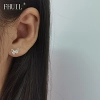mini stud earrings for women s925 silver needle zircon butterfly ear piercing fashion jewelry 2022 gift wedding accessories
