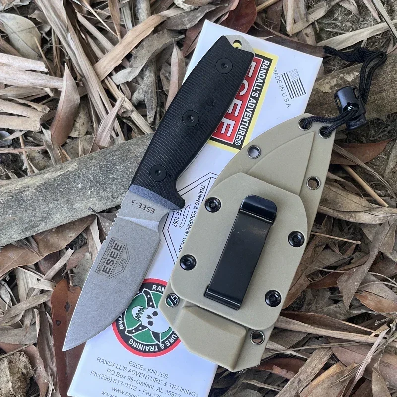 Esee-3p Rowen Тактический Нож С Фиксированным Лезвием Уличный Готовый Черной Ручкой