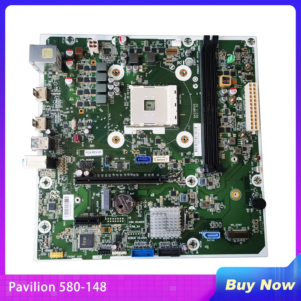 For HP Pavilion 580-148 Desktop Motherboard 921821-601 921821-001 BASSWOOD AM4 Perfect Test Before Shipment