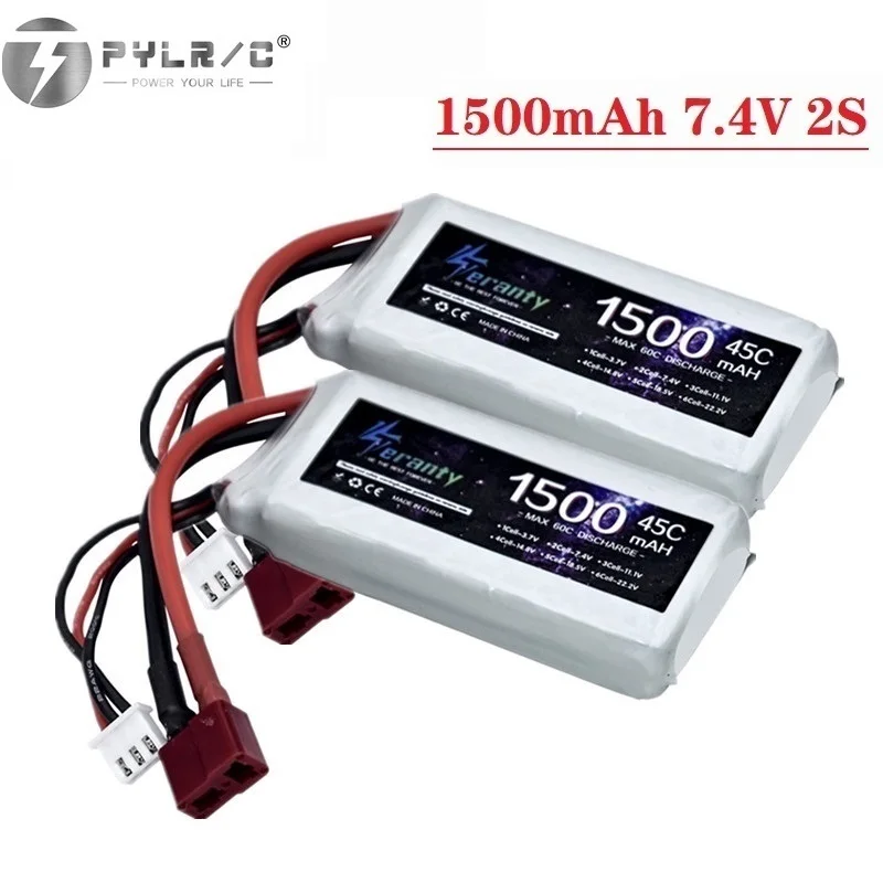 

2S Lipo 7.4V 1500mAh Battery With T XT30 XT60 JST Plug For RC Drones Quadcopter Helicopter Boat Spare Batteries Rechargeable