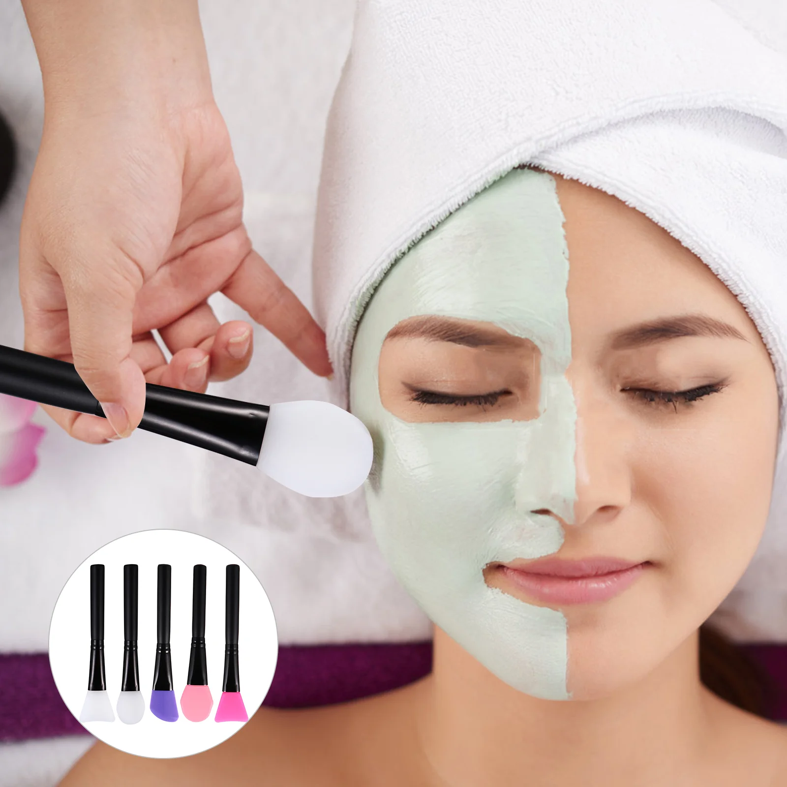 

Brushface Applicator Silicone Mud Facial Soft Beauty Clean Tool Brushes Exfoliator Scrubber Scrub Portable Lip Clay Applier Skin