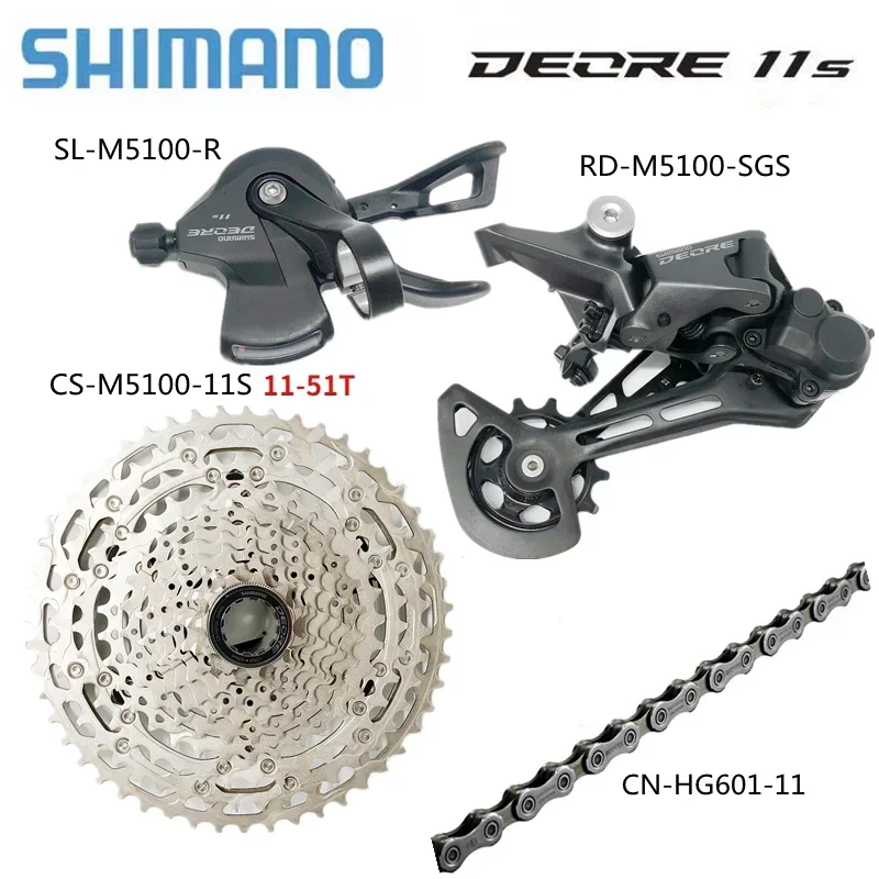 

SHIMANO DEORE M5100 11 скоростной переключатель передач задний переключатель передач кассета 42/51T цепь HG-601 X11 детали для горного велосипеда 11S групсет