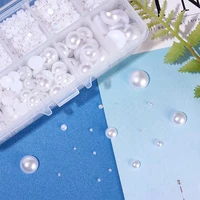 15000pcs 10size flatback pearl beads crafts white pearl cabochon faux pearl beads for diy scrapbook phone case decor nail art