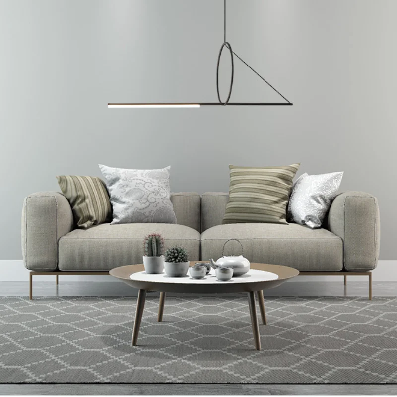 

Люстра с геометрическим рисунком, подвесной светильник в скандинавском стиле, современный минималистичный светодиодный алюминиевый свети...