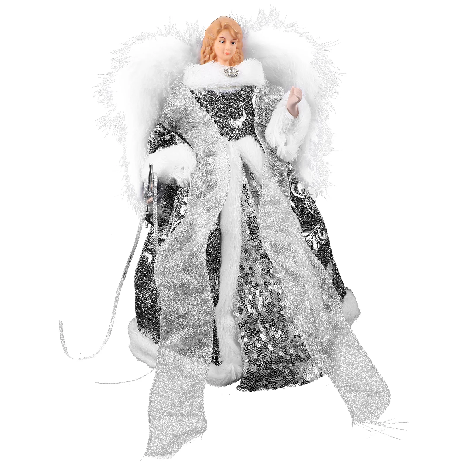 

Christmas Tree Top Gold Angel Figurine Plush Angel Doll Statue Christmas Tree Topper New Year Party Decoration