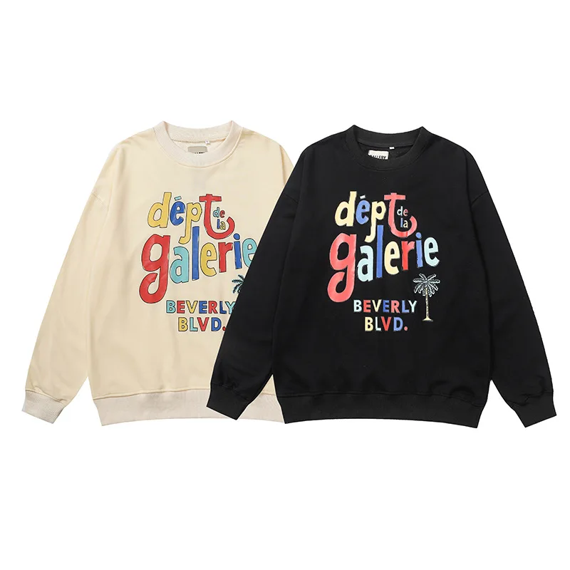 

GALLERY DEPT Tide Color Letter Graffiti Retro Hoodie Men and Women Hoodies Sweater Sweatshirt Fleece Unisex Streetwear Pullover