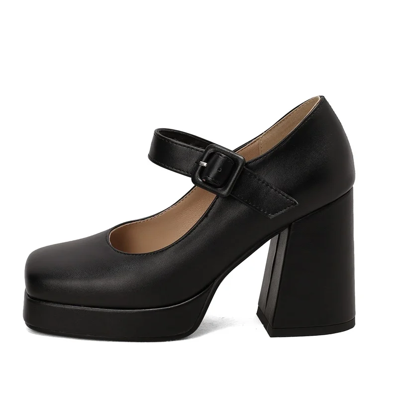 spring summer shoes lady classic Mary Janes brand shoes pu leather pumps women thick high heels pumps women party dress OL shoes