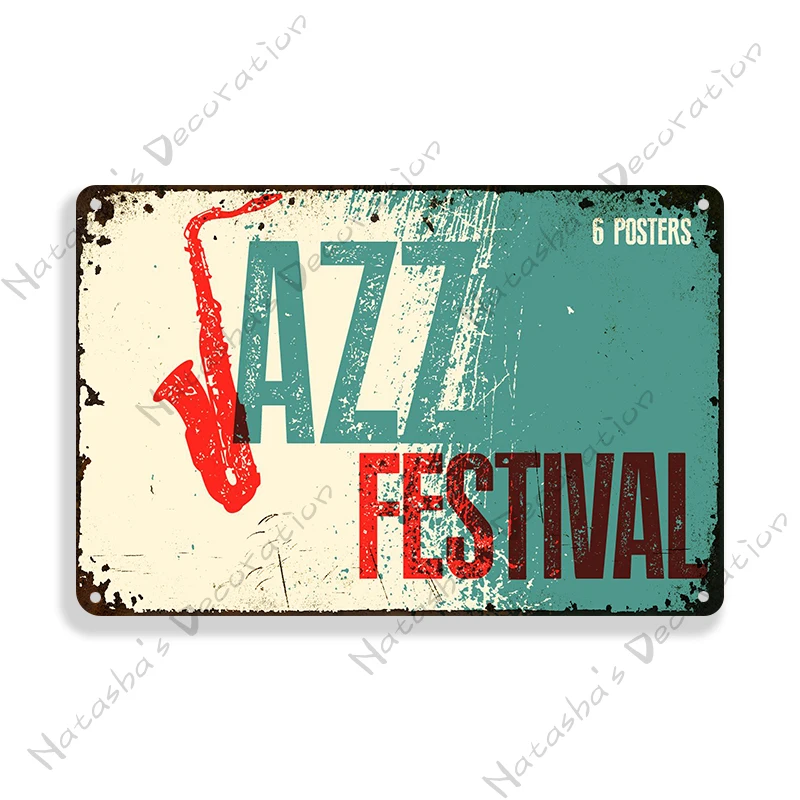 Джазовый фестиваль металлическая пластина рандомный декор стен для бара клуба