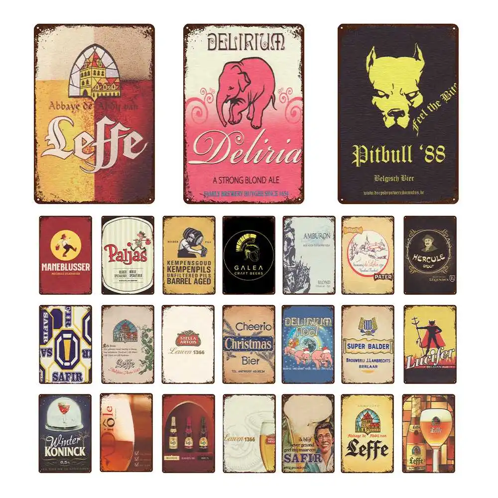 Бренд Бельгия, металлические постеры в стиле ретро, железная живопись, домашний декор для бара, паба, клуба, мужская пещера, металлический знак