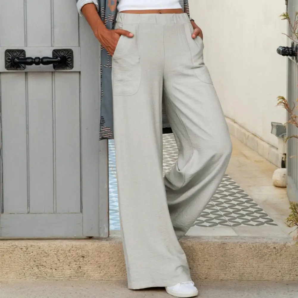 

Simple Trendy Loose Pure Color Lady Trousers Soft Lady Trousers Solid Color for Home