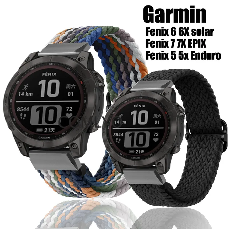 Ремешок нейлоновый для наручных часов Garmin Fenix 7X 7 Tactical X 6 6X Pro Solar Enduro 5X Plus 3HR пособие
