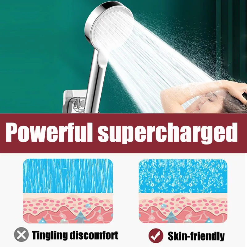 

Новая водосберегающая головка для душа с 6 режимами, турбо-душевая головка высокого давления, регулируемая, с одной кнопкой, стоп-Массаж вод...