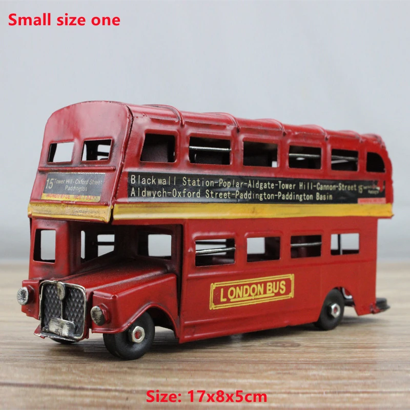 Винтажная двухэтажная ретро британская лондонская фигурка автобуса модель