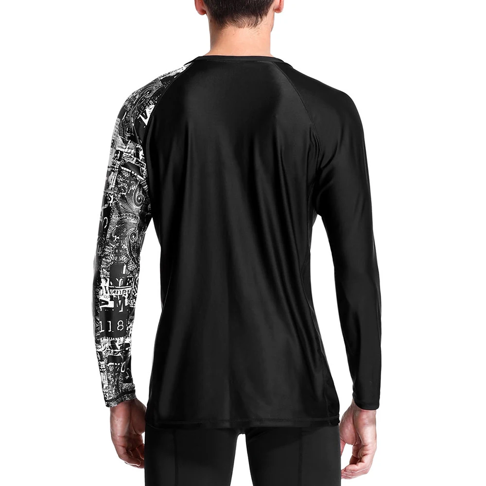 2022 new men's fashion split long-sleeved swimming surfing tops UV protection water sports snorkeling beach surfing clothes tops