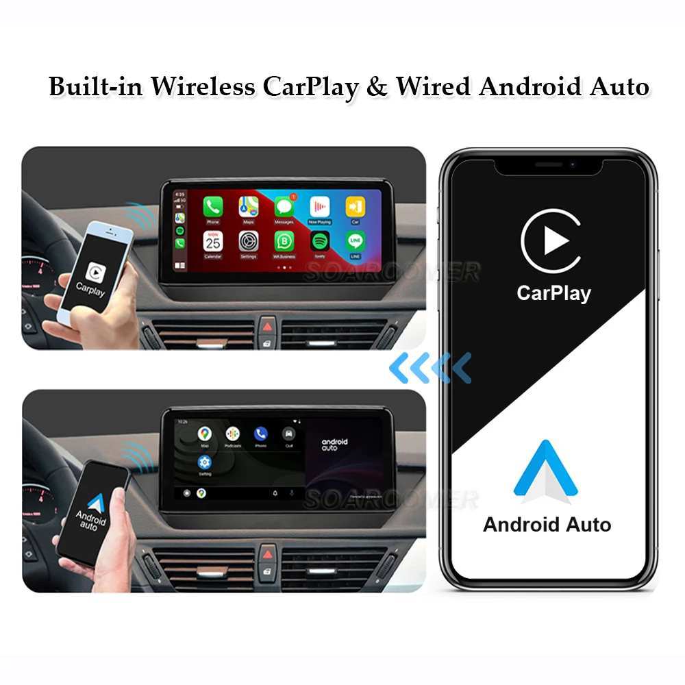 10 25 'ɺndroid 11 Автомобильный мультимедийный Carplay IPS экран Навигация стерео WIFI для