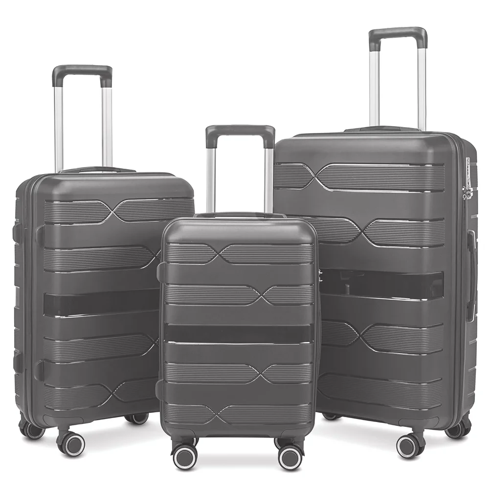 

AEDILYS 3 Piece Luggage Sets, TSA Lock, 20" 24" 28", Gray