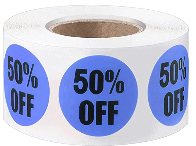 

Стикеры скидки JinEQ 500 шт.