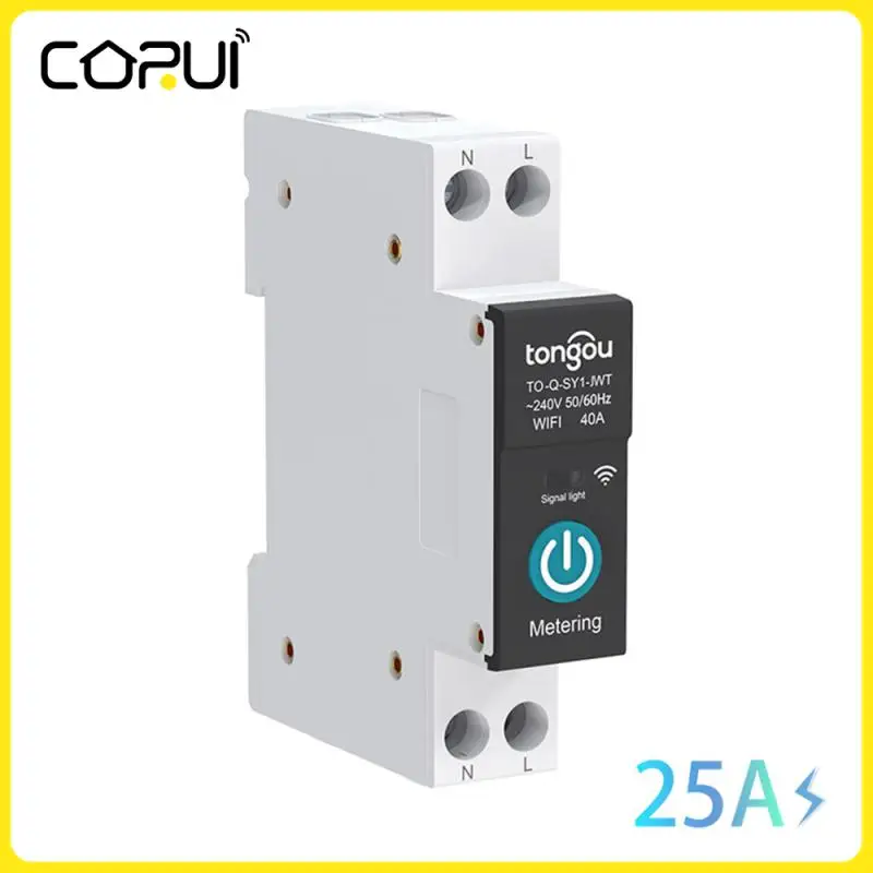 

Беспроводной умный автоматический выключатель CoRui Tuya Zigbee/Wi-Fi, 1P 25A, Din-рейка для умного дома, дистанционное управление, с помощью приложения д...