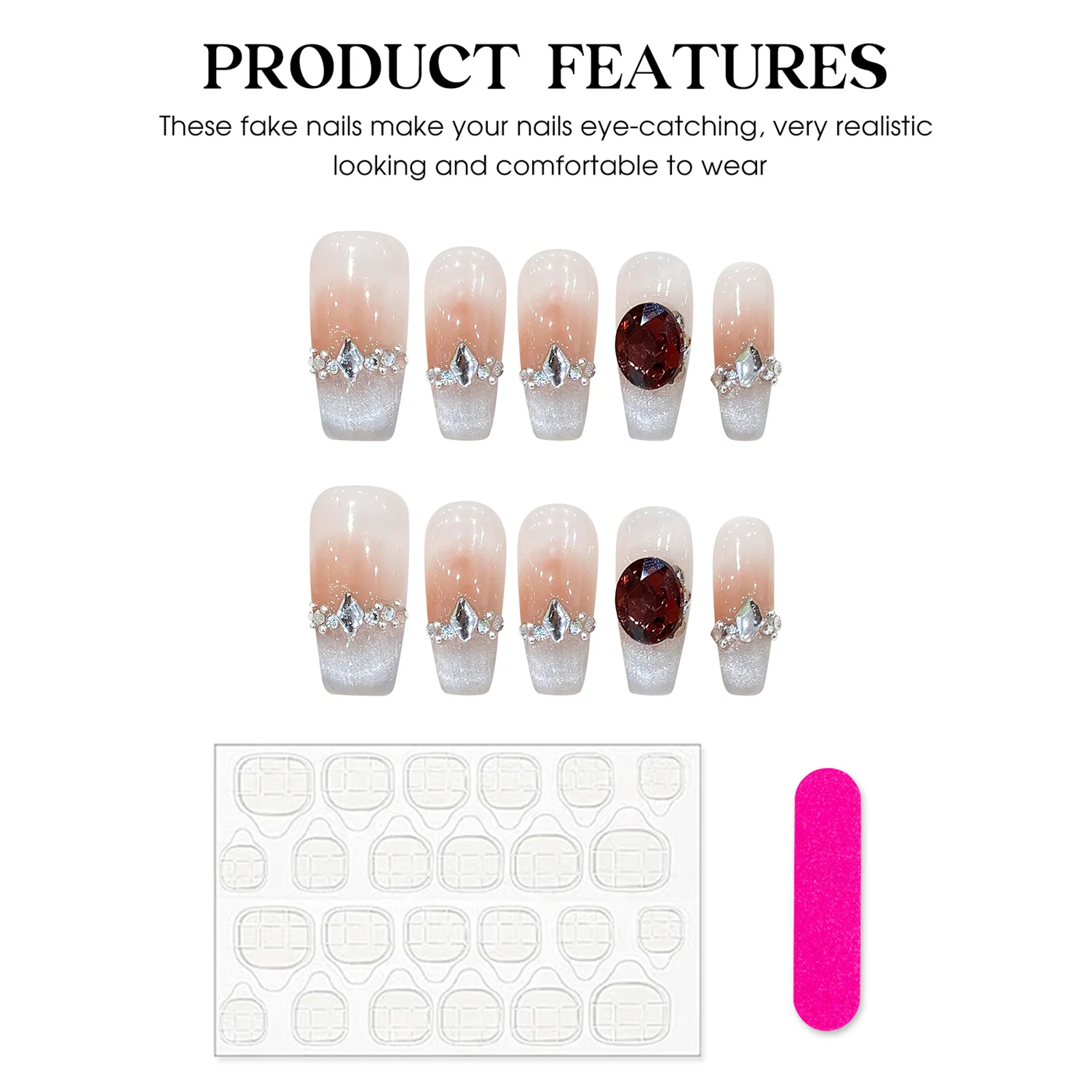 10 шт. румяна розовые Искусственные ногти