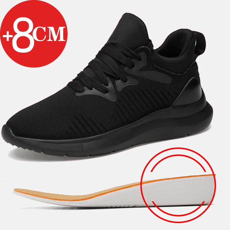 

Sneakers Men Elevator Shoes Heightening Shoes for Men 6CM Increase Shoes Height Increase Insole 8CM Casual Taller Shoes