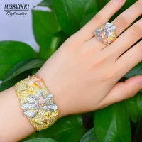 soramoore luxury trendy full micro cubic zirconia wide big bangle ring sets for women wedding dubai bridal jewelry 2022 new