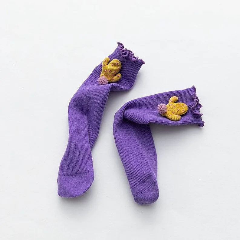 RiniKinda 2022 Autumn Girls Baby Socks Cartoon Socks Baby Princess Socks Infants Knee Length Socks Newborn Thin Cotton Socks