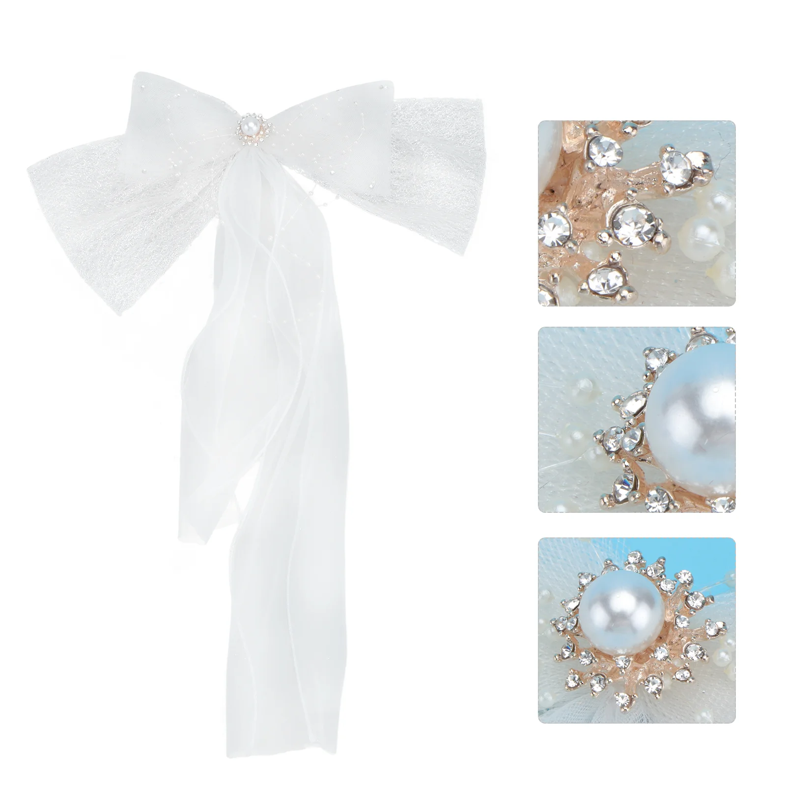 

1pc Hairpin Bridal Fairy Hairpin Gauze Headdress Ribbon Hair Clip for Photography Bride Party Wedding