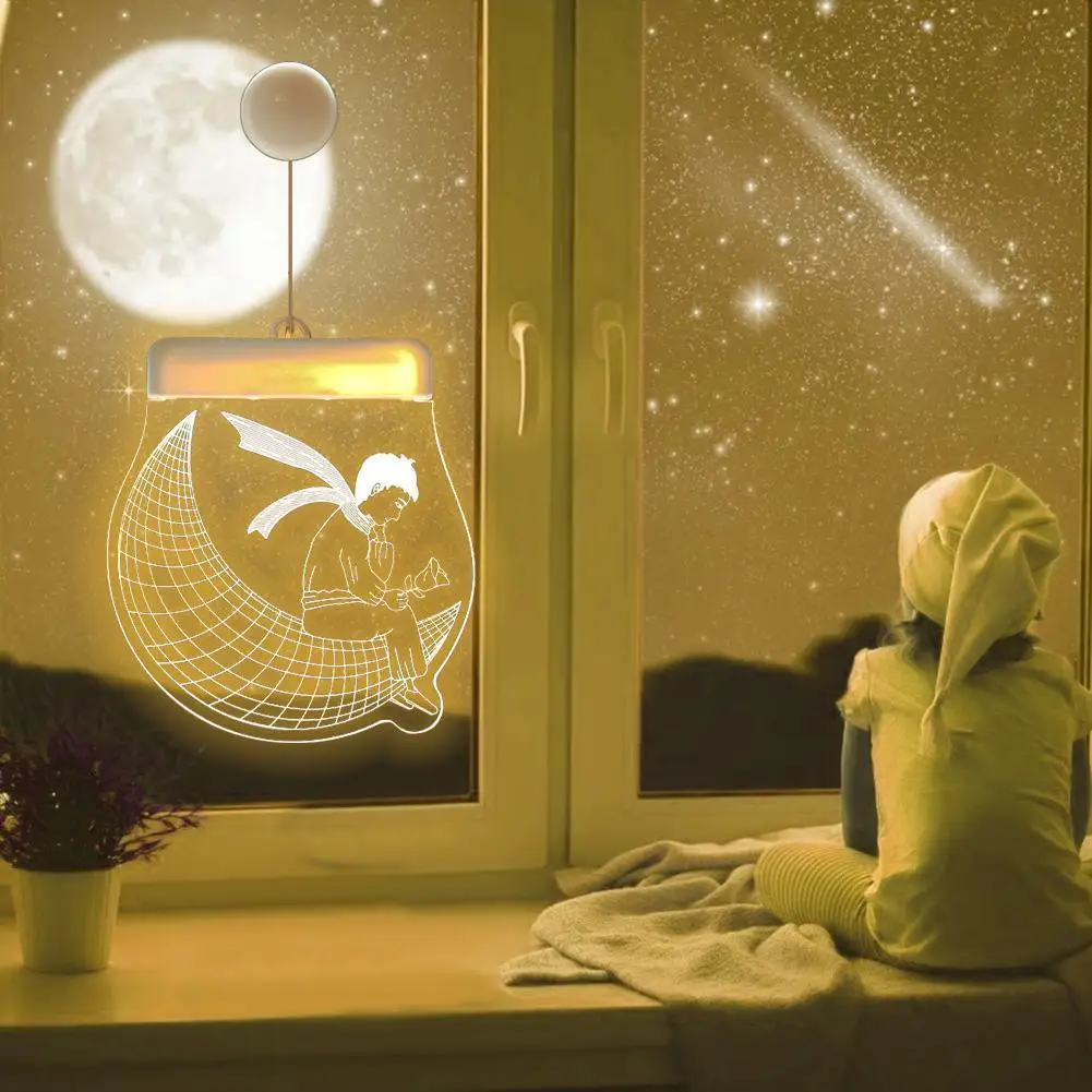 

Boy LED String Light Creative Five-pointed Star Guitar Man Butterfly Love Night Lamp Fairy Hanging Wall Lights Window Decor