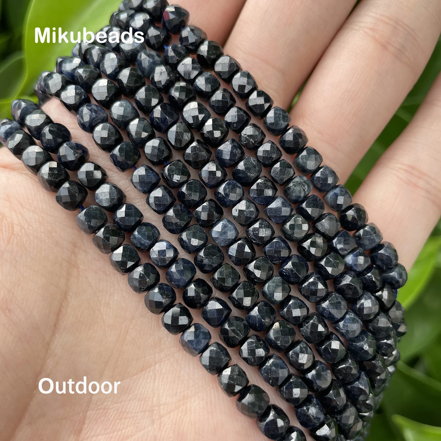 Бусины Из Натурального сапфира 4 5 мм граненые кубики незакрепленные бусины для