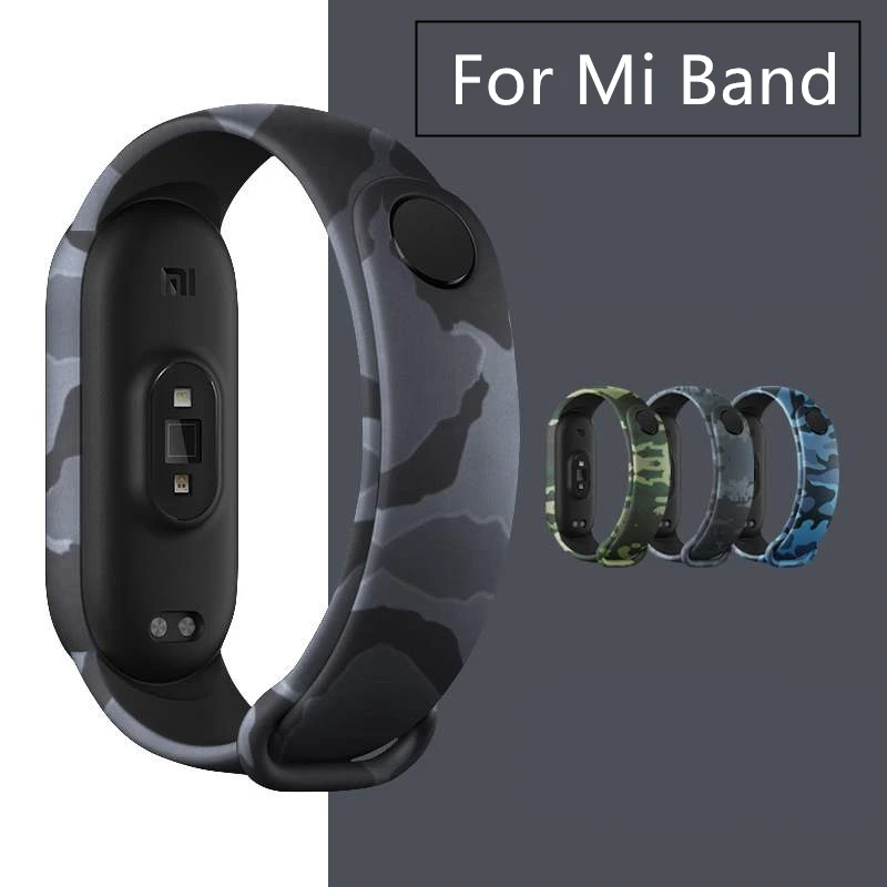 

For Mi Band 6 5 4 3 Camouflage Strap Silicone Replacement Wristband Bracelet on Xiaomi Miband6 Miband5 Miband4 Smartwatch Strap