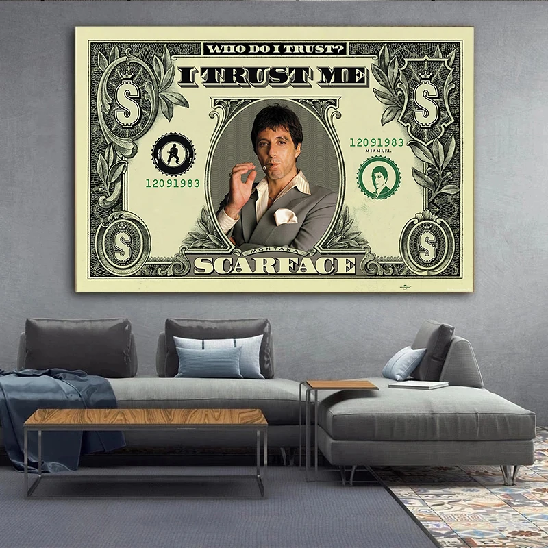 

Scarface Trust Me холст художественный постер печать цитаты Scarface Картина на холсте настенные картины для гостиной домашний декор квадраты