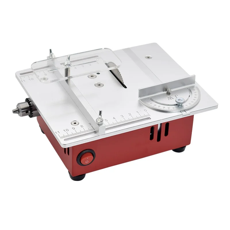 Desktop micro multifunctional table saw PCB desktop cutting machine DIY mini aluminum alloy model small band electric saw