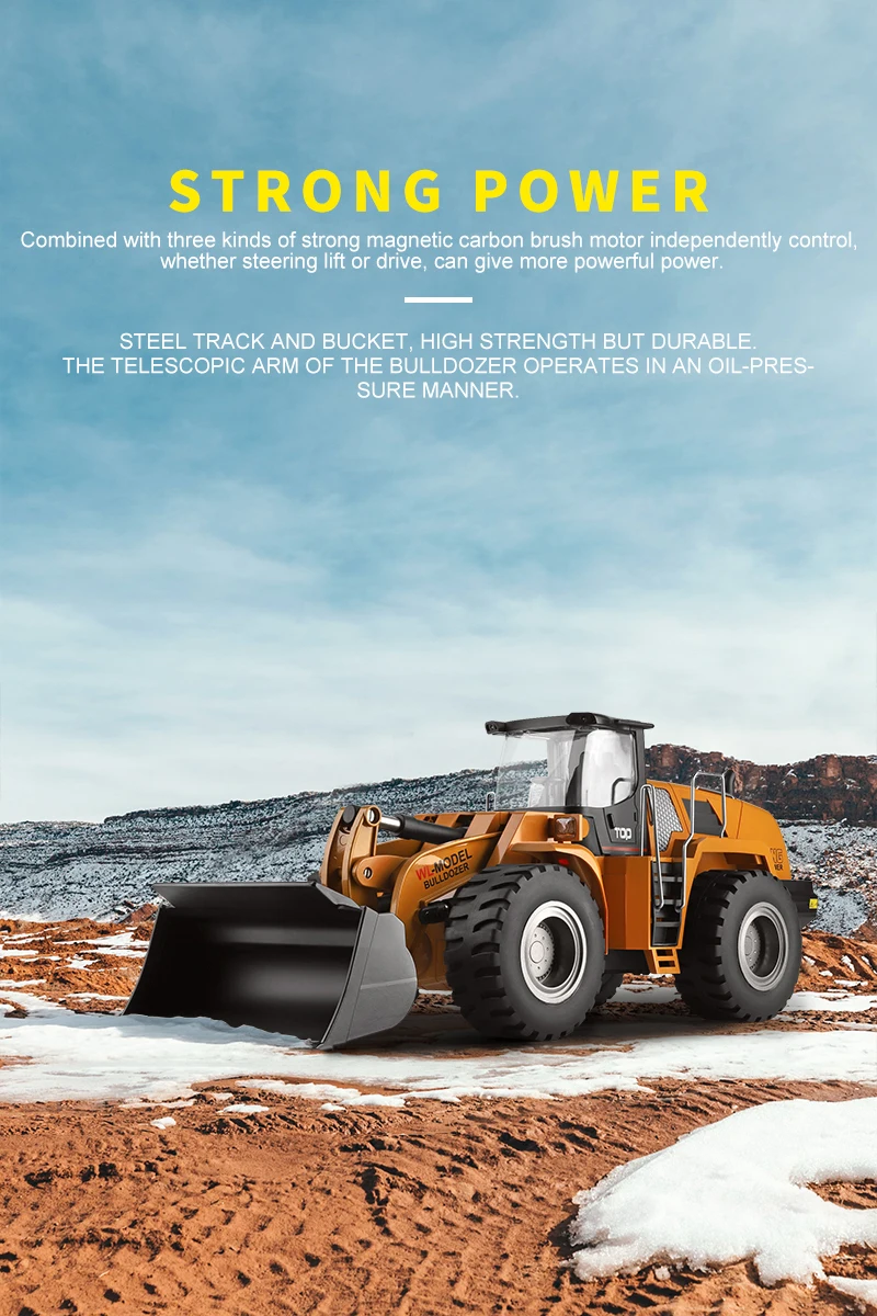 WLTOYS 14800 1:14 8CH Электрический бульдозер с дистанционным управлением RC грузовик