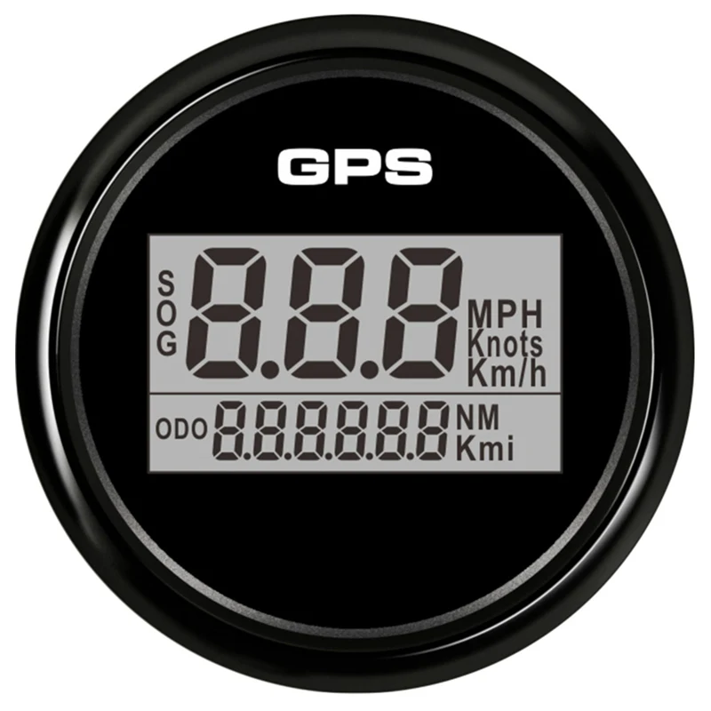 52 мм 0-999 км/ч Mph Knots GPS-спидометры Цифровые одометры скорости Sog Speed Mileometers с 8 видами