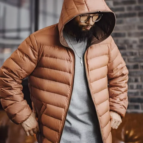 Maden мужской белый пуховик