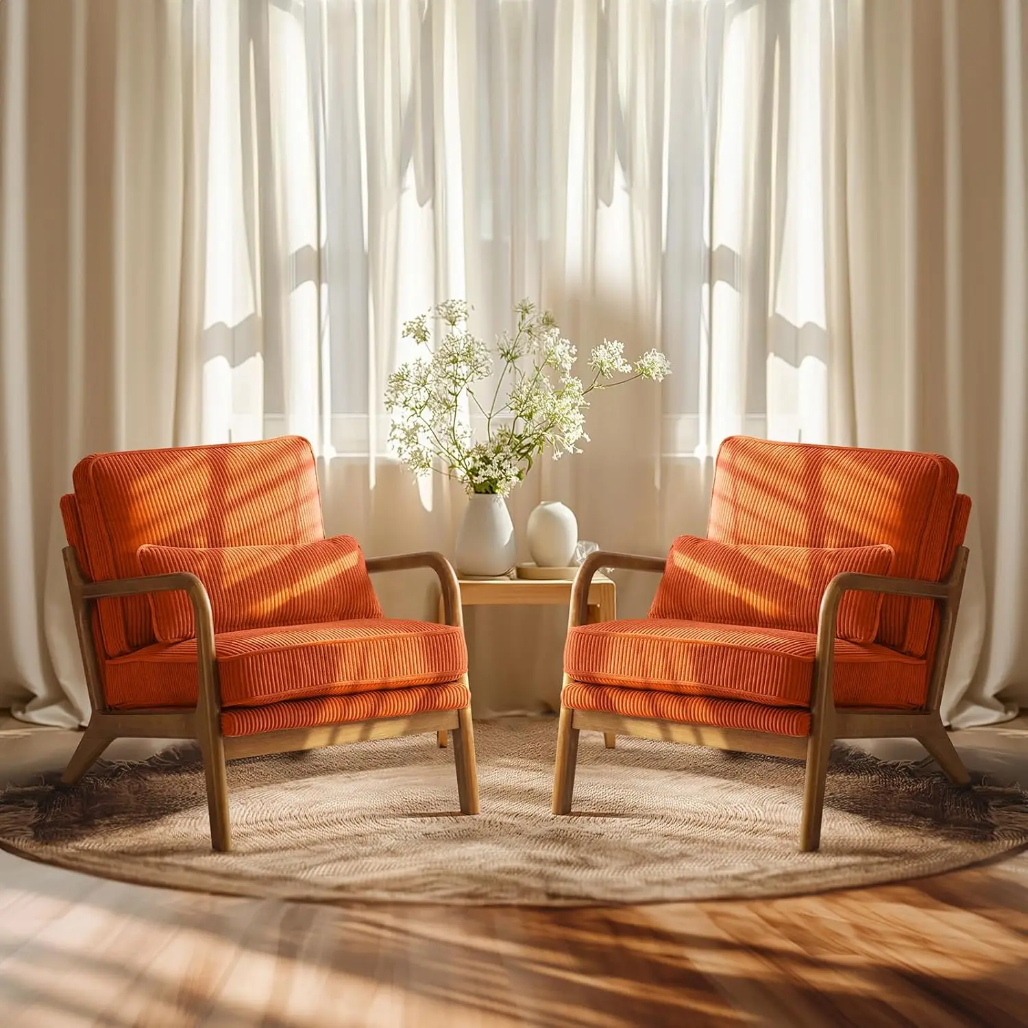 Модернизированный комплект вельветовых стульев премиум-класса с акцентом из 2