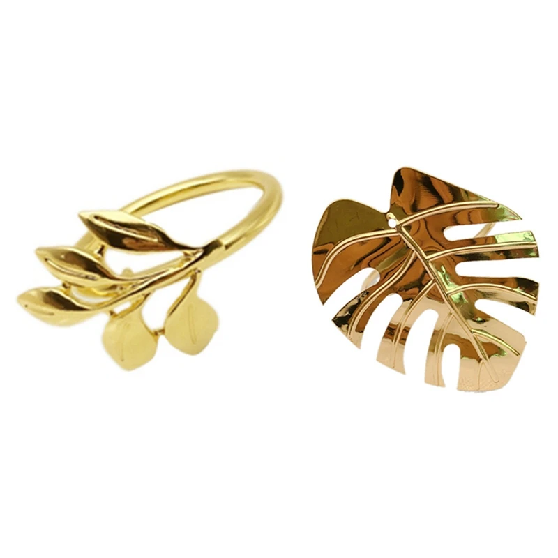 

6Pcs Hotel Napkin Ring Napkin Holder Fall Leaves Napkin With 12Pcs Hotel Napkin Ring Turtle Leaf Green Leaf Napkin