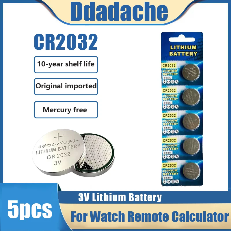 

5PCS Original 3V CR2032 CR 2032 DL2032 ECR2032 5004LC KCR2032 BR2032 Button Battery For Watch Remote Control Toy Calculator