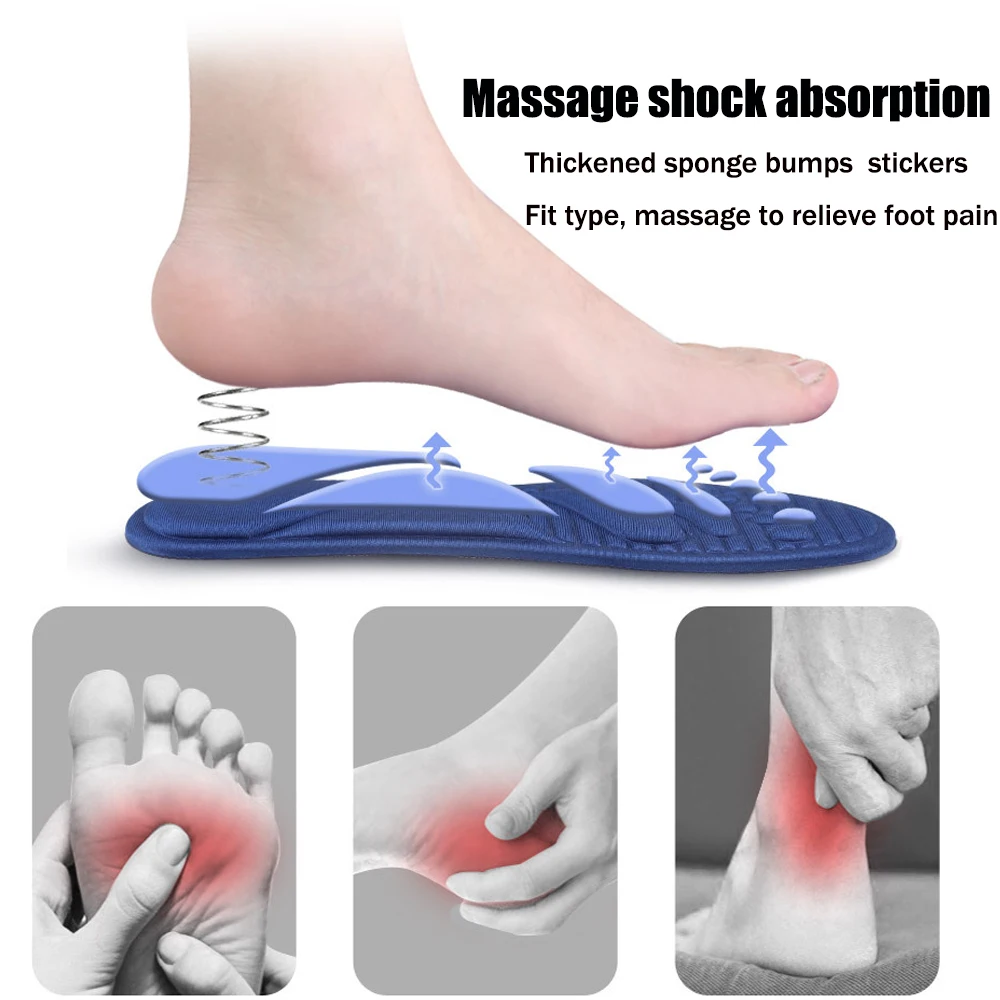 Memory Foam Massage Insoles For Shoes Sole Deodorant Breathable Cushion Running Insoles For Feet Men High Quality Sports Insoles