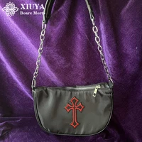 xiuya hip hop shoulder bag women 2022 gothic cross nylon small bag cheap womens handbags free shipping fashion pouch purses