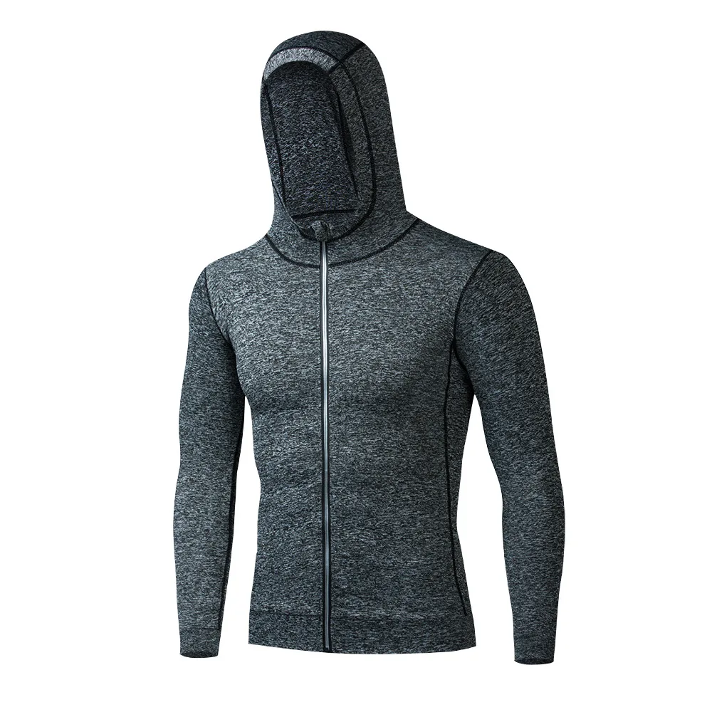 

Autumn And Winter Men's Sportswear Fitness Running Training Long-Sleeved Jogging Top Zipper Hoodie Quick-Drying Jacket