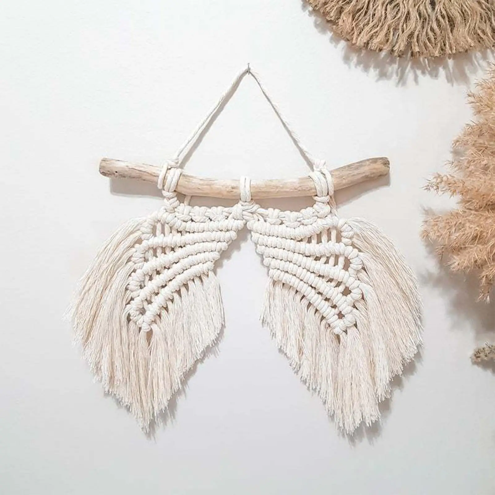 

Cotton Macrame Tapestry Angel Wing Wall Hanging Art for Apartment Decoration