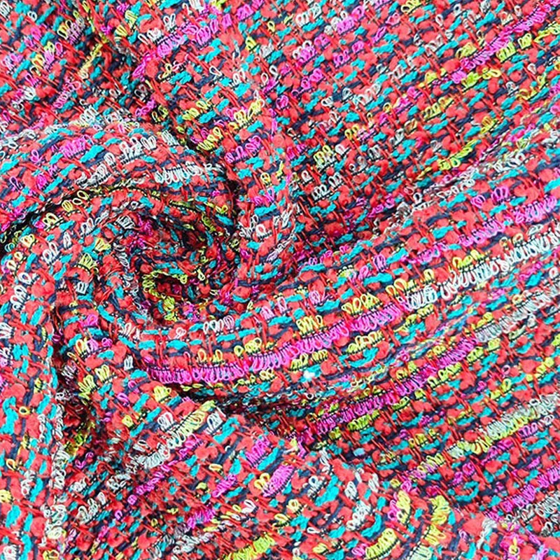 50x145 см модная цветная полосатая окрашенная твидовая ткань для женщин осенняя