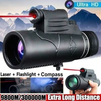 50x60 portable monocular telescope compass flashlight infrared distance bak4 prism telescope for travel camping hunting