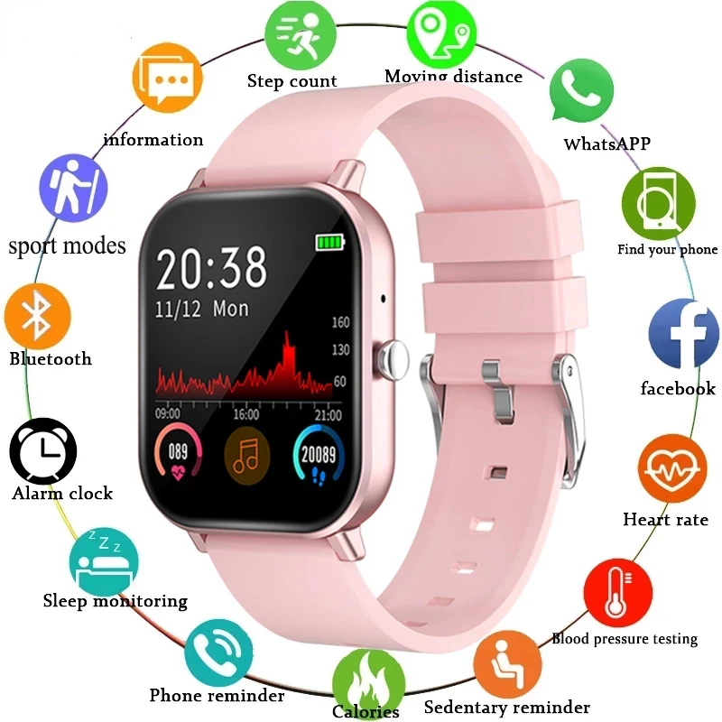 

Women Smart Watch 2021 Heart Rate Activity Tracker Blood Pressure Monitor Waterproof Sport Ladies Smartwatch Men For Android IOS