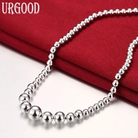 925 sterling silver 18 inches bead chain necklace for women man party engagement wedding fashion jewelry
