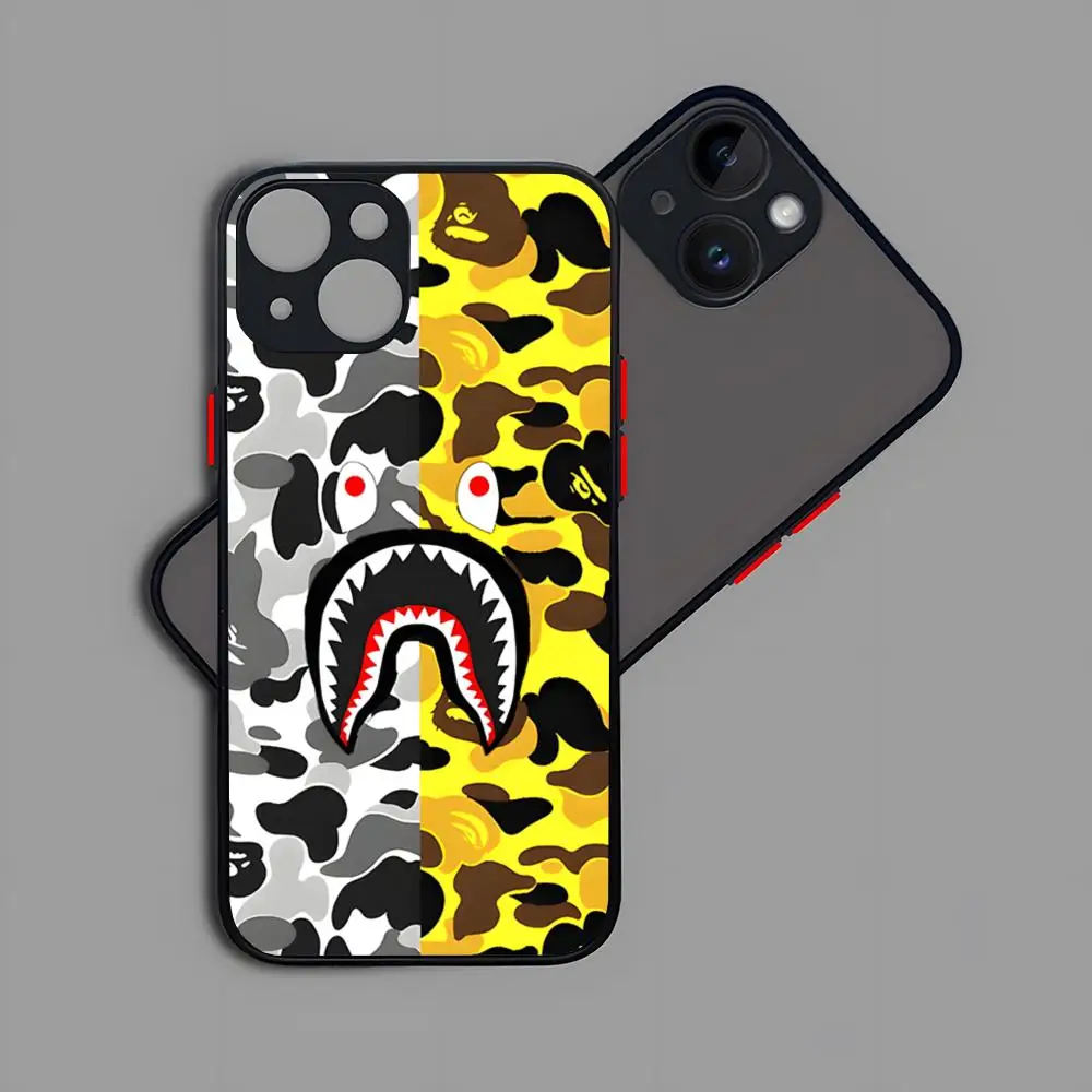 Phone Case A-Bathing -Ape B-BAPEs Matte Transparent Back For IPhone 16 15 14 13 12 11 Pro Max X XR XSMax 7 8 Plus Cover