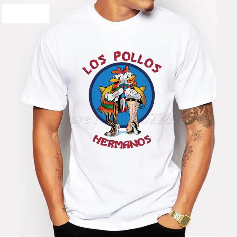 

Men's Fashion Breaking Bad Shirt 2021 LOS POLLOS Hermanos T Shirt Chicken Brothers Short Sleeve Tee Hipster Hot Sale Tops