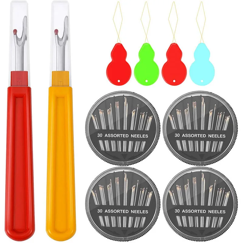 

4box Hand Sewing Needles Embroidery Mending Craft Quilt Sew CaseThread Seam Remover Home DIY Crafts Household Sewing Accessories