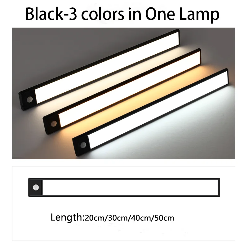 

PZSUNLY Ультратонкий светодиодный светильник под шкаф с датчиком движения 20/30/40/50 см